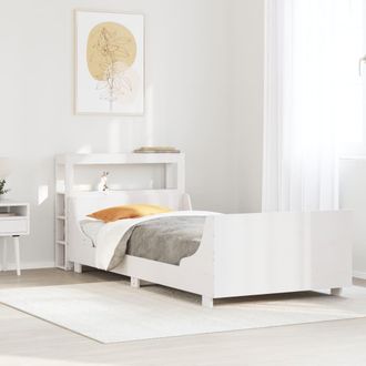 Berkfield Home Bed Frame without Mattress White 75x190 cm Small Single Solid Wood Pine