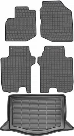 OEM Juego De Alfombrillas De Goma Para Coche Y Alfombrilla Para Maletero Para Honda Jazz Iii Hatchback (2008-2015)