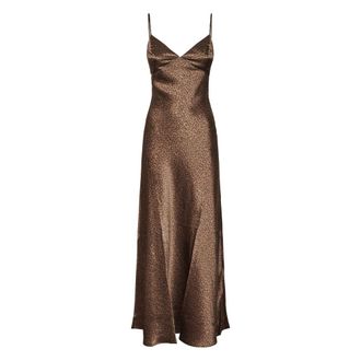 MC2 Saint Barth Maxi Dresses, female, Brown, Size: L Ravel Long Silk Dress