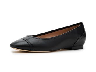 Cole Haan Raquelle Cap Toe Ballets Flats Womens Flat Shoes Black Leather : 10.5 B - Medium, Leather/Rubber/Vinyl