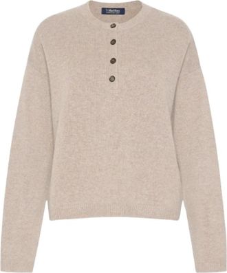 Max Mara Ronde hals gebreid - Dames - Ronde hals truien - Beige - S - Truien & Vesten