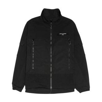 Comme Des Gar&ccedil;ons Training Jackets, male, Black, Size: XL Logo-patch Panelled Jacket