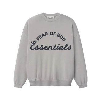 Fear of God Sweatshirts, male, Gray, Size: 2XL Logo Crewneck Sweater
