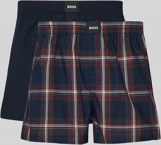 HUGO BOSS Boxershorts aus reiner Baumwolle im 2er-Pack in Dunkelblau, Größe XXL