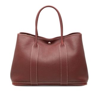 Herm&egrave;s Bordeaux Negonda Leather Handbag Shoulder Bag Tote Bag (Pre-Owned)