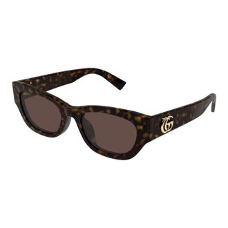Gucci Sunglasses, unisex, Brown, Size: 53 MM Emblem Sunglasses
