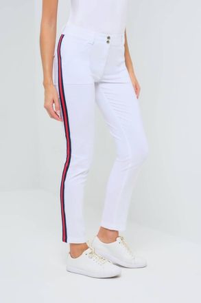 Anatomie Mccall Stripe Pant In White/red/navy