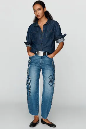 Free People Parker High-Rise Barrel Jeans