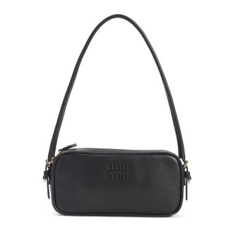 Miu Miu Tassen, Dames, Zwart, ONE Size, Leer, Handvat Container