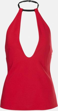 The Attico Halterneck crepe top