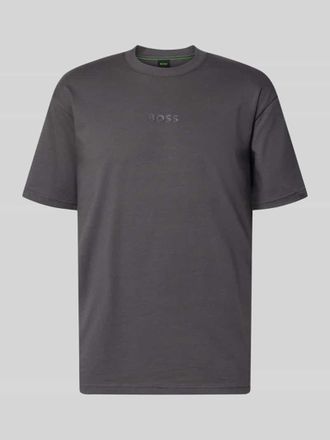 HUGO BOSS T-Shirt aus reiner Baumwolle in Mittelgrau, Gr&ouml;&szlig;e XXXL