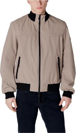 Peuterey Jassen, Heren, Grijs, S, Polyester, Grijze Zip-Up Jas met Zakken