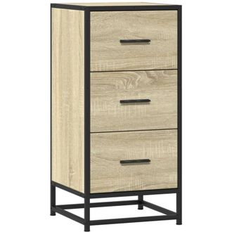 vidaXL Vidaxl - Aparador Madera Ingenier&iacute;a Y Metal Roble Sonoma 35,5x35x76 Cm
