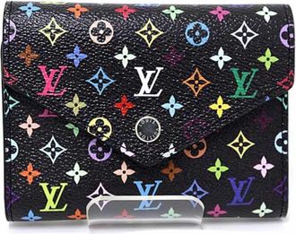 Louis Vuitton Black Multi-Color Monogram Wallet (Tri-Fold) (Pre-Owned)