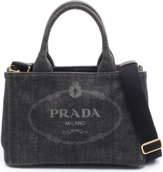 Prada Black Denim Tote Bag (Pre-Owned)