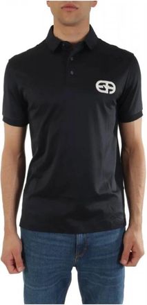 Emporio Armani Lyocell-blend Jersey Polo Shirt - Heren - Polos - Blauw - XL - Katoen - Tops