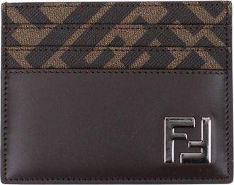 Fendi Herrens Dokumentenhalter Stoff Braun/Ebenholz