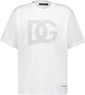 Dolce & Gabbana Wit Katoenen Logo T-Shirt - Heren - T-shirts - Wit - S - Katoen - Tops