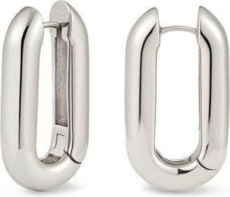 Made by Mary Sol Paperclip Hoop Earrings in Rhodium Plated at Nordstrom