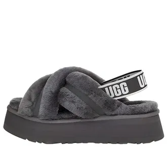 UGG (WMNS) UGG Disco Cross Slide Charcoal 1121550-CHRC