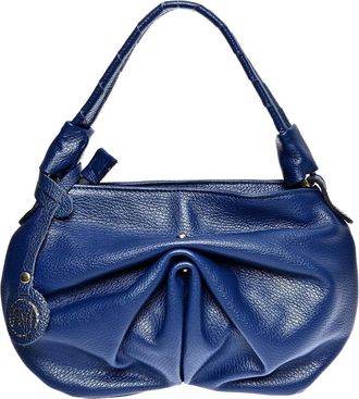 Roberta M Blauw Rundleer Tas