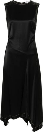 Acne Studios pleat-detail satin maxi dress - women - Acetate/Polyester - 34 - Black