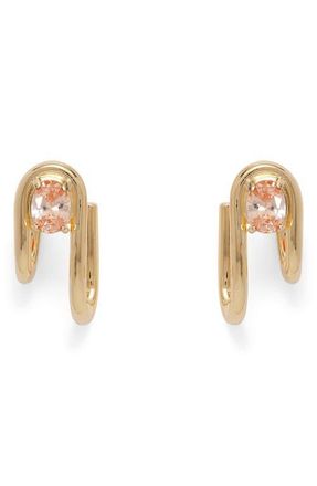 LADY GREY Vera Hoop Earrings in Gold/Peach at Nordstrom