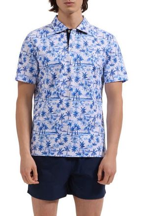 Bugatchi Cruz Print Swim Trunks in Navy at Nordstrom, Size Xx-Large