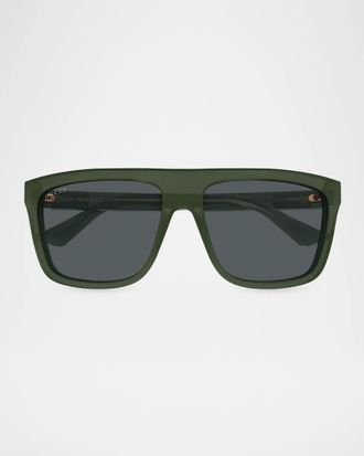 Gucci Men & apos;s GG0748S Gucci Lines Square Injection Sunglasses