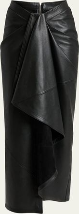 Givenchy Draped Leather Maxi Skirt