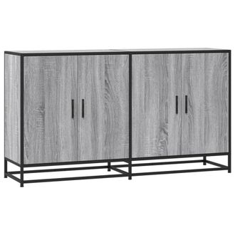 Berkfield Home Sideboard Grey Sonoma 134x35x76 cm Engineered Wood | Size: 134 x 35 x 76 cm