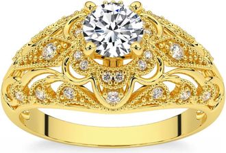 Pompeii3 1 1/2Ct Diamond Vintage Engagement Ring 14k Gold Lab Grown