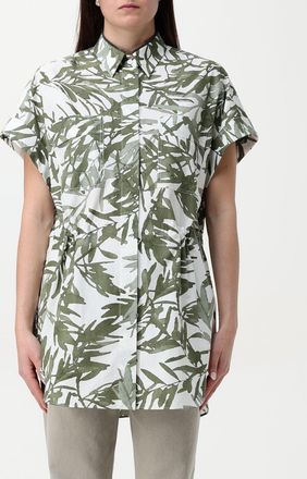 Brunello Cucinelli Bladvorm Print Shirtjurk met Touwtjes in de Taille