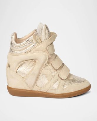 Isabel Marant Bekett Leather High-Top Sneakers