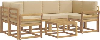 vidaXL Conjunto De Sof&aacute;s De Exterior 7 Uds. Y Beige Vidaxl