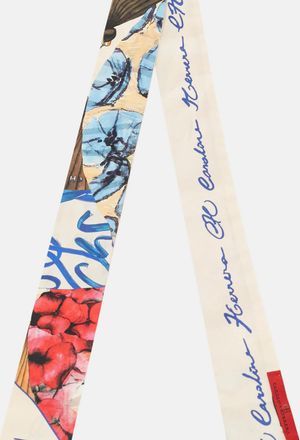 Carolina Herrera Multicolor Floral Print Silk Bandeau Scarf