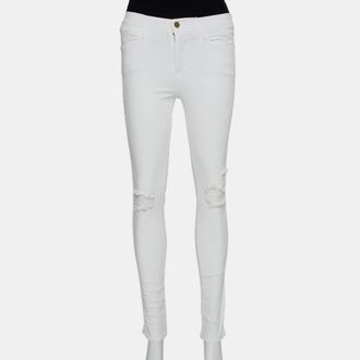 Frame Denim Frame White Denim High Skinny Distressed Blanc Jeans