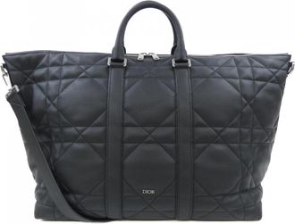 Dior Black Leather Handbag Weekend Bag (Pre-Owned)