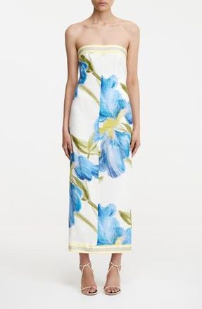 Significant Other Tess Floral Print Strapless Column Dress in Iris Bouquet at Nordstrom Rack, Size 6 Us / 10 Au