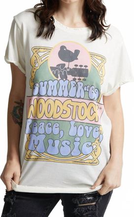 Recycled Karma Woodstock Summer Tee In Pearl