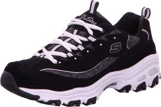 Skechers Womens Dlites Me Time Trainers, Black Black White, 3 UK