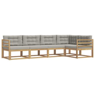 vidaXL Conjunto De Sof&aacute;s De Exterior 4 Pcs Blanco Y Gris Claro Vidaxl