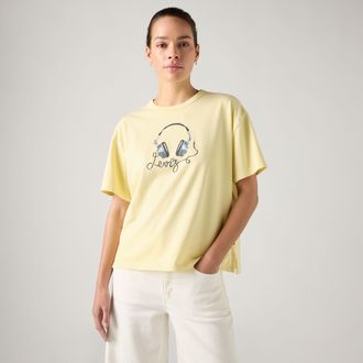 Levi's Graphic Vintage Tee - Womens - XL - Yellow / Headphones French Vanilla