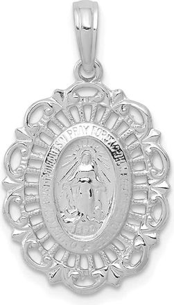 Diamond2Deal 14k Gold Oval Miraculous Medal Pendant