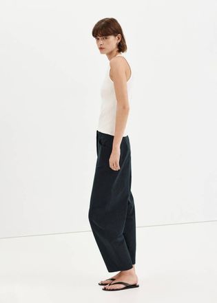 Mango Pantaloni balloon vita alta navy - Donna - 36 - MANGO