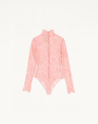 Valentino Body In Pizzo Floreale Donna PEACH ROSE XL