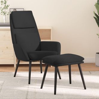 vidaXL Sill&oacute;n De Relax Con Reposapi&eacute;s Tela Negro Vidaxl