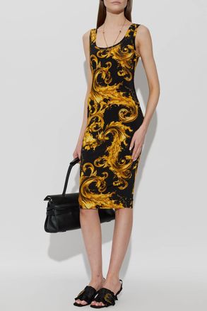 Versace Jeans Couture Satin Heeled Sandals, Womens, Black