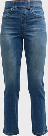 Spanx High-Rise Straight-Leg Denim Jeans