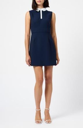 French Connection Azra Contrast Detail Sleeveless Twill Minidress in Marine-Summer White at Nordstrom Rack, Size 10